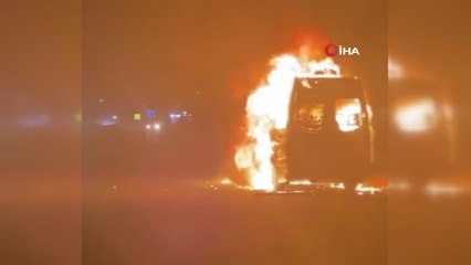 Seyir halindeyken aniden alev aldı, bomba gibi patladı