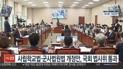 사립학교법·군사법원법 개정안, 국회 법사위 통과