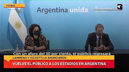Vuelve el público a los estadios en Argentina
