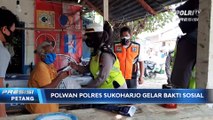 Polwan Polres Sukoharjo Bansos ke Warga Bantaran Sungai Bengawan Solo