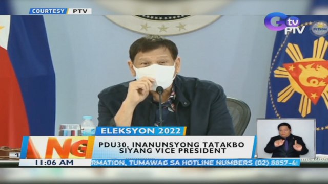 PDu30, inanunsyong tatakbo siyang vice president | BT