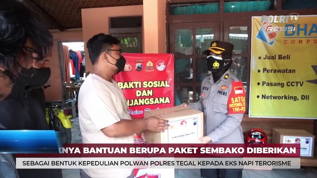 Polwan Polres Tegal berikan bantuan sosial kepada Eks Napi Teroris