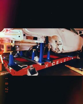 Mercedes Benz CLS 550 setup on a Celette car frame machine at LA collision center