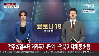 전주 27일부터 거리두기 4단계…전북 지자체 중 처음
