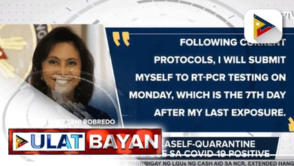 VP Robredo, nakaself-quarantine matapos ma-expose sa COVID-19 positive