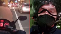 Trafikte sıkışıp kalan Ibrahimovic, çözümü bir yabancının motosikletine binmekte buldu! O anlara beğeni yağıyor