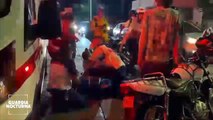 Aparatoso percance vial entre un automovilista y un motociclista sobre avenida Belisario Domínguez
