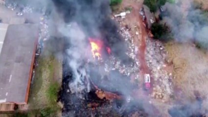 Vídeo: Imagens aéreas mostram grande incêndio na BR-277