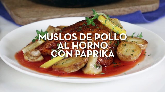 Muslos de pollo al horno con paprika - Cocina Fácil