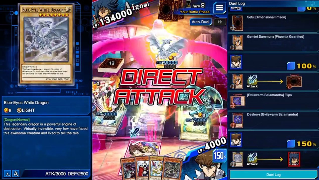 YuGiOh Duel Links - How to Defeat Cubic Emperor LV900 with 8000points!!!
