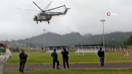 Meksika Donanmasına ait helikopter iniş yaptığı sırada düştü