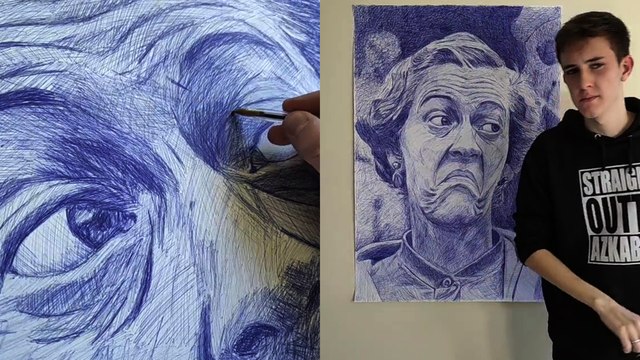 'Spanish Artist Draws Impeccable Portrait of Woman Using Only BIC Pens *≈2.5 Million Views*'