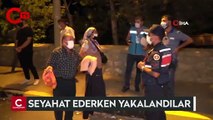 Karantinada olması gereken karı-koca otobüste seyahat ederken yakalandı