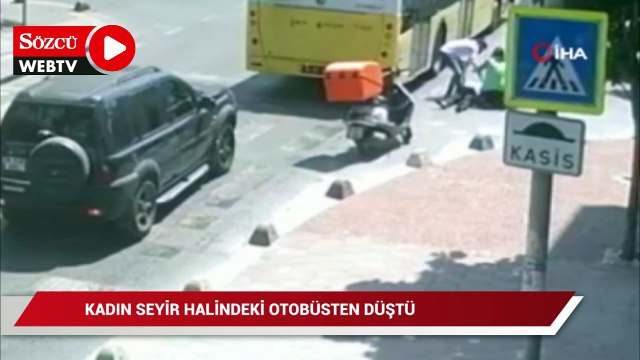 Küçükçekmece’de, kadın seyir halindeki otobüsten düştü