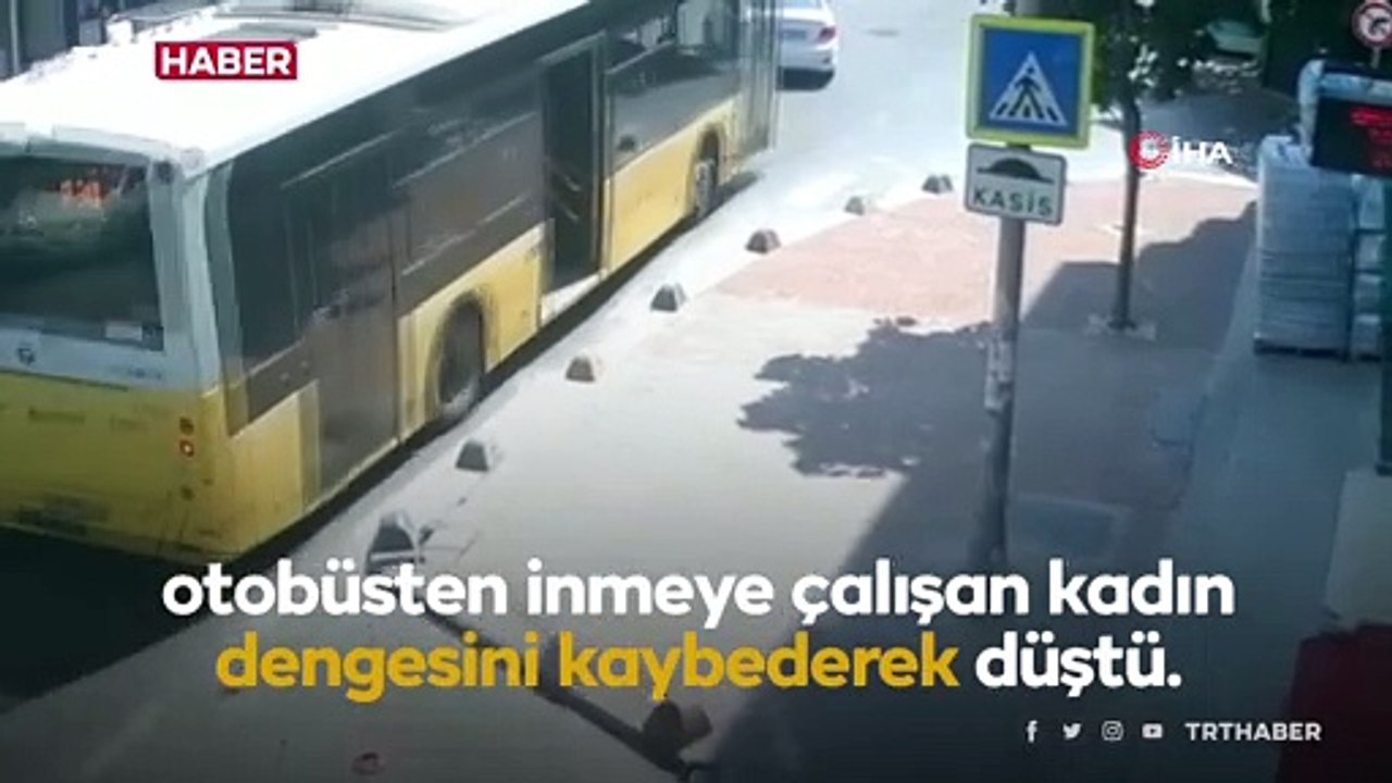 Seyir halindeki otobüsten düşen kadın yaralandı