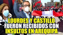 LOURDES FLORES, JUAN SHEPUT Y JORGE DEL CASTILLO FUERON RECIBIDOS CON PROTESTAS EN AREQUIPA