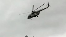 Un helicóptero de la Armada mexicana intenta realizar un aterrizaje forzoso por un fallo mecánico