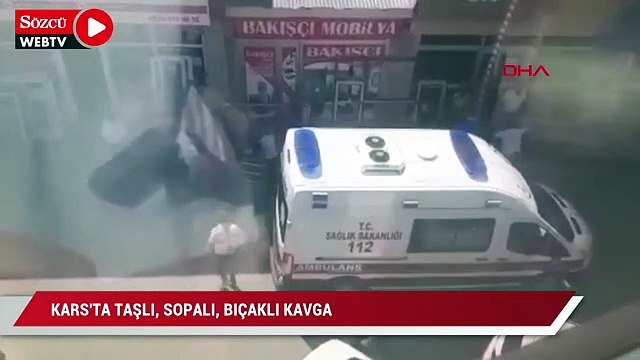 Kars'ta taşlı, sopalı kavga