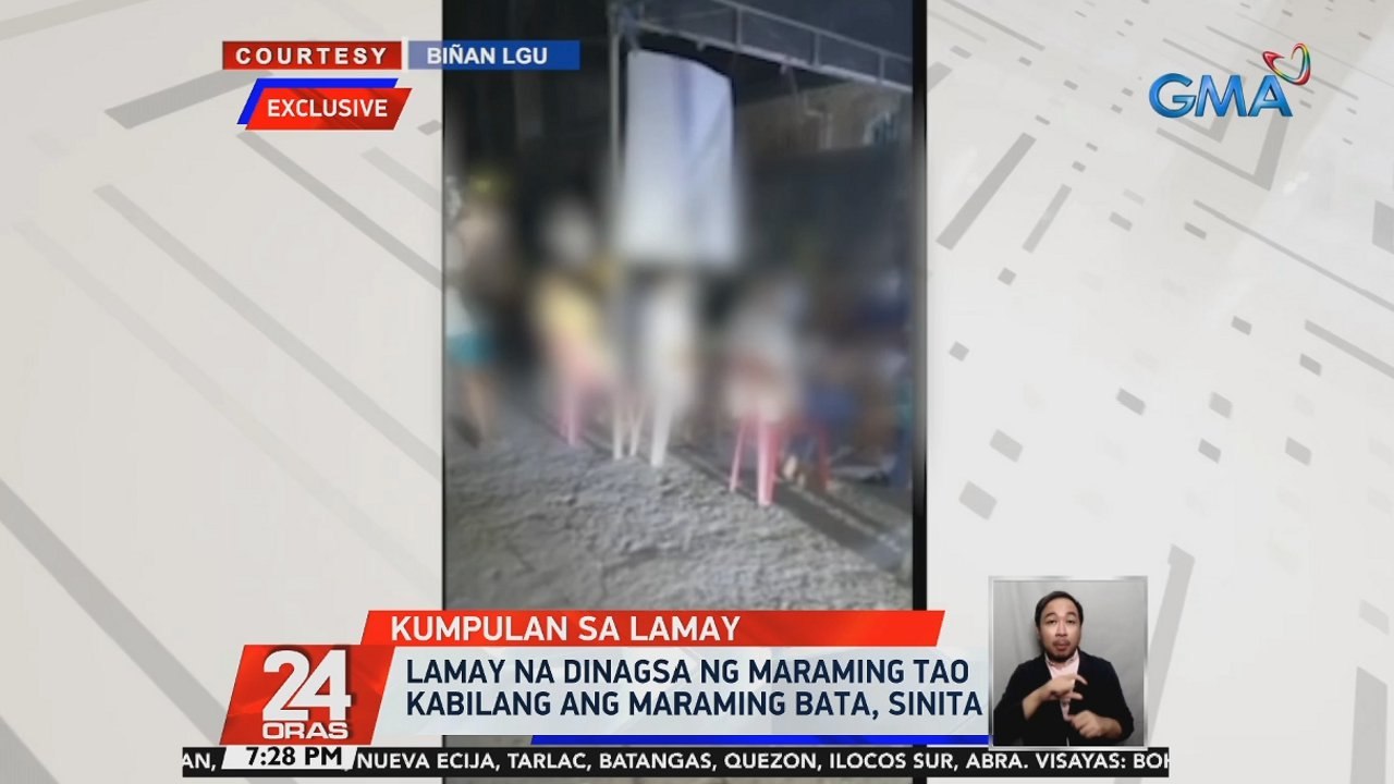 Lamay na dinagsa ng maraming tao kabilang ang maraming bata, sinita | 24 Oras