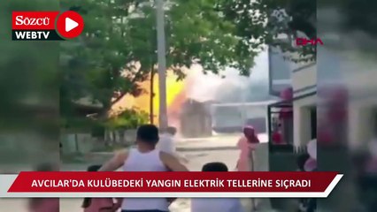 Avcılar'da kulübedeki yangın elektrik tellerine sıçradı