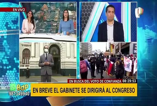 Voto de Confianza: manifestantes se agrupan en los exteriores del Congreso