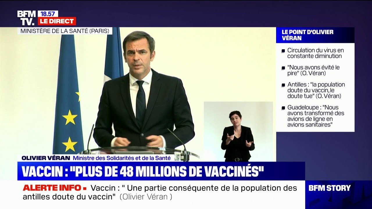Olivier Véran: "Non, il n'y a pas de milliers de morts cachés du vaccin, pas plus qu'il y aurait un complot mondial"
