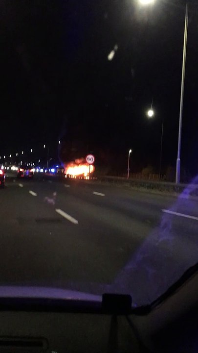 Flames Consume Multiple Car Accident