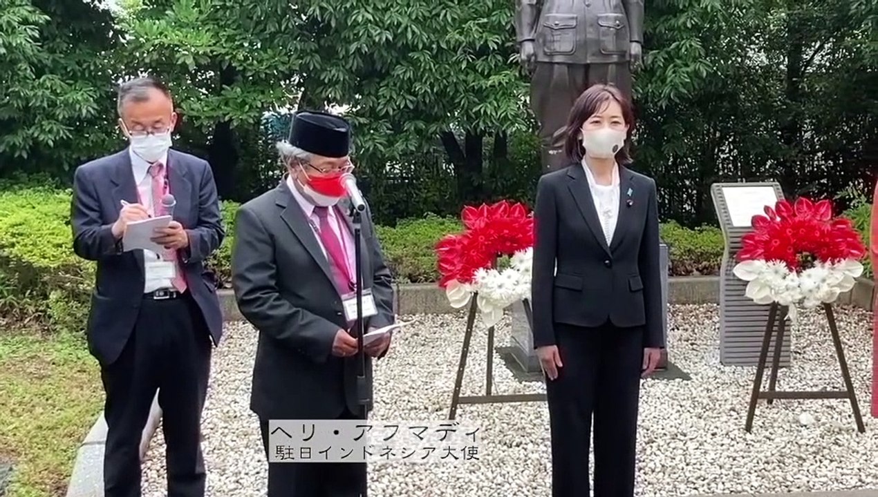 スディルマン将軍像献花式典  2021/8/17  インドネシア独立記念日  防衛省市ヶ谷駐屯地内