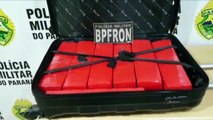 Jovem é detido pelo BPFron transportando mala com 28 tabletes de maconha