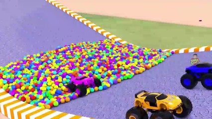 Monster Cars on Tracks Game _ Cars Racing Games Videos 3D Animation Gameplay _ Parking Games