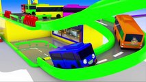 Street Vehicles Trucks Game _ Giant Slider Parking Station 3D Animation Gameplay Videos