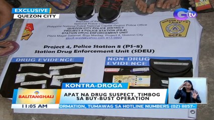 Apat na drug suspect, timbog sa buy-bust operation | BT