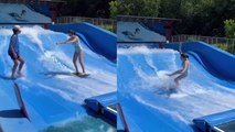 'Surfing Fails | Woman 'WIPED OUT' While Trying the Wave Simulator'