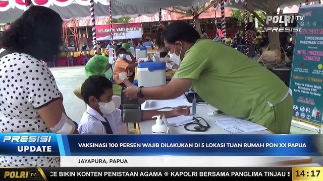 PRESISI UPDATE 14.00 Panglima TNI dan Kapolri Meninjau Vaksinasi Merdeka di SD Lentera Kabupaten Jayapura