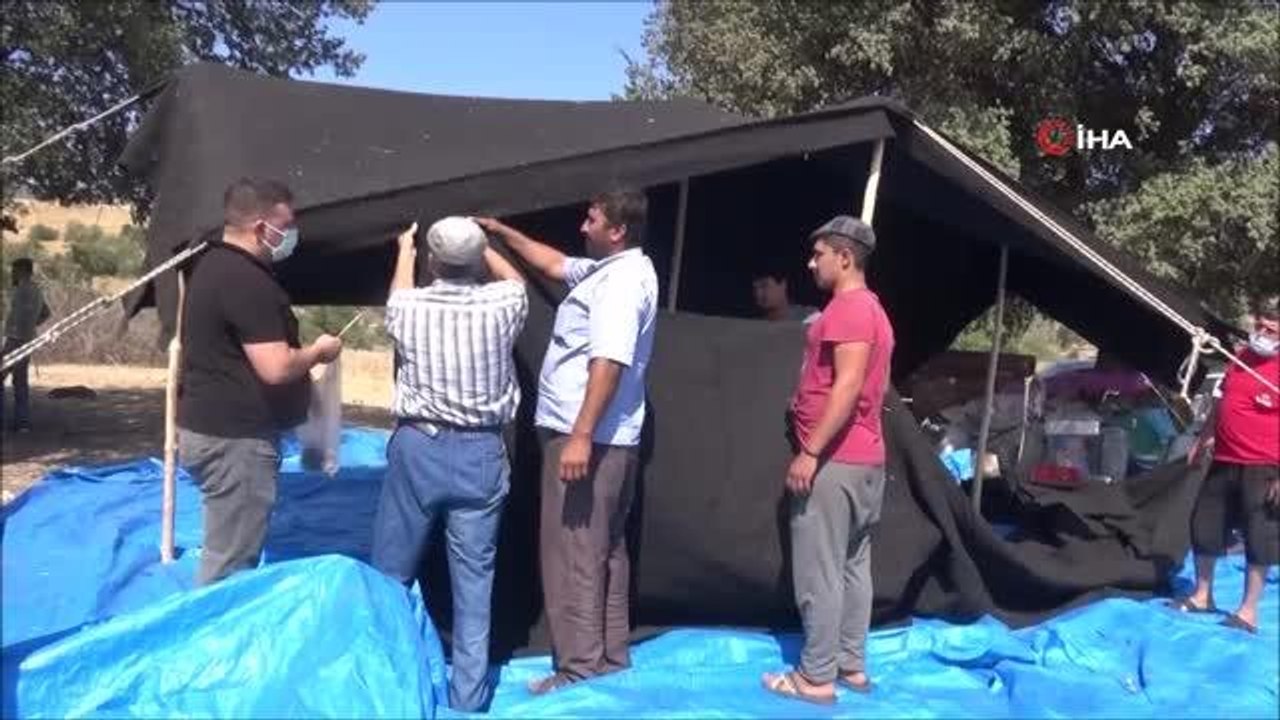 Son dakika haberi... Orman yangınında çadırı yanan Yörük Aileye yeni çadır hediye edildi