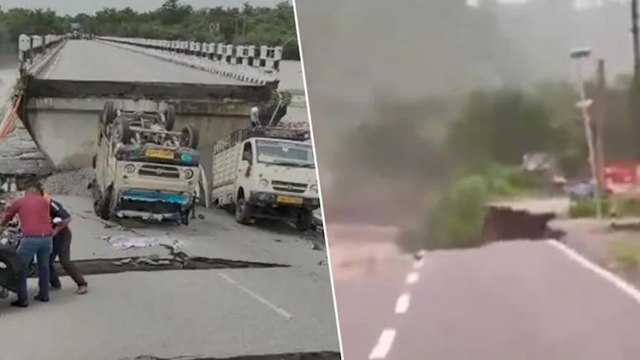 Dehradun Rishikesh bridge collapses,vehicles fall into river