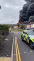 Footage of the fire in Juno Drive in Leamington from a nearby residential area