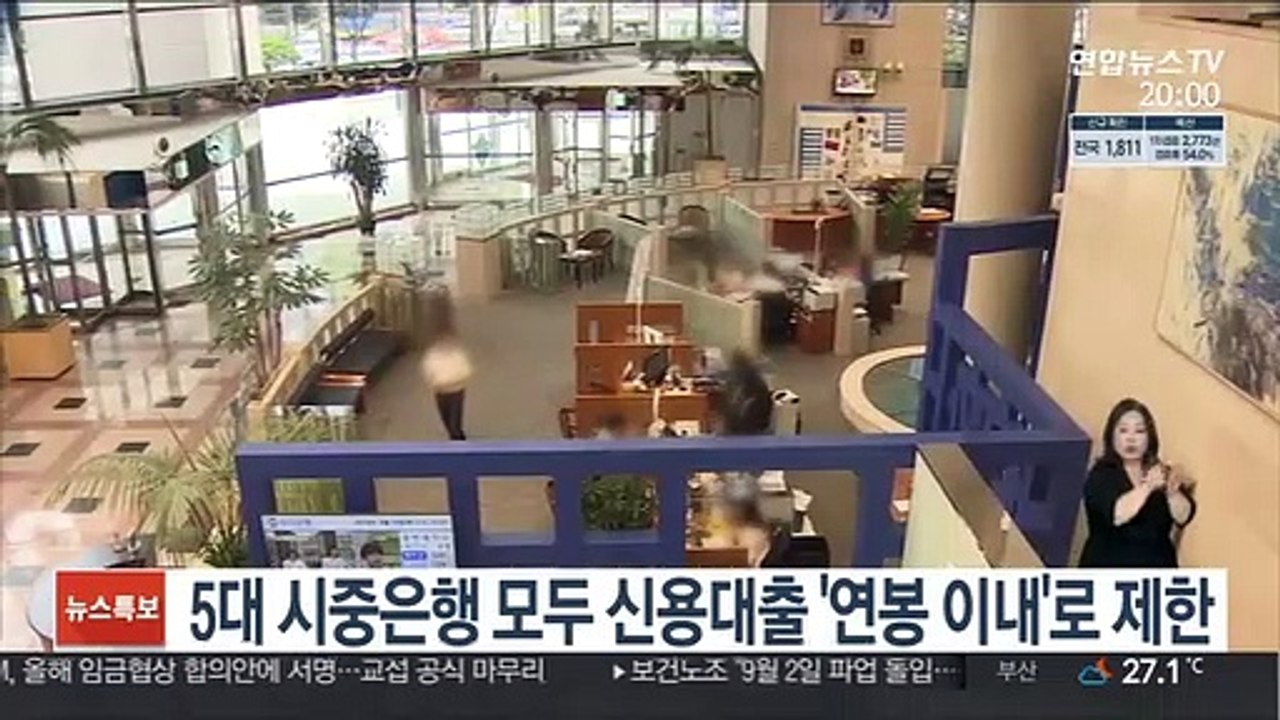 5대 시중은행 모두 신용대출 '연봉 이내'로 제한