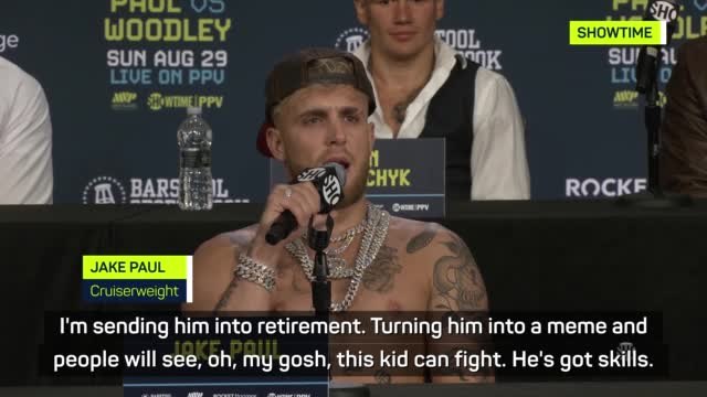 Tension boils over in Paul v Woodley news conference