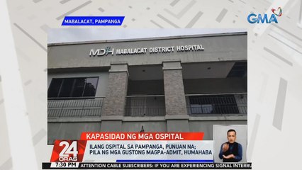 Ilang ospital sa Pampanga, punuan na; Pila ng mga gustong magpa-admit, humahaba | 24 Oras