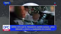 CNTE impide que el presidente López Obrador llegue a la mañanera en Chiapas