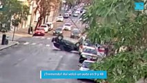 Así volcó un auto en 9 y 48