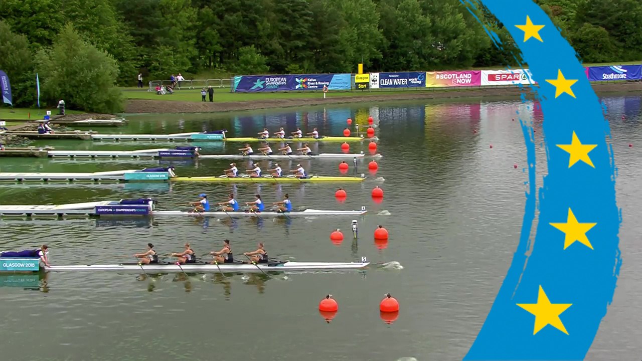 2018 European Rowing Championships - Glasgow (GBR) - Women's Quadruple Sculls (W4x) Heat 2