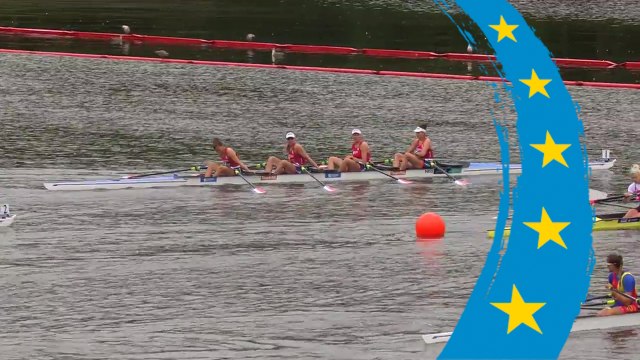 2018 European Rowing Championships - Glasgow (GBR) - Women's Quadruple Sculls (W4x) Heat 1