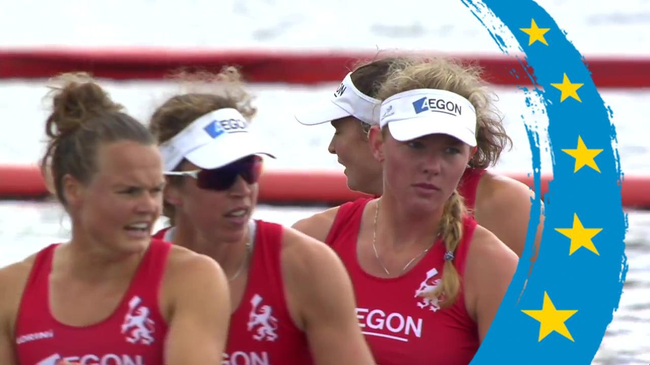 2018 European Rowing Championships - Glasgow (GBR) - Women's Quadruple Sculls (W4x) Repechage 1