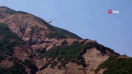 Munzur Vadisindeki yangına havadan ve karadan müdahale sürüyor