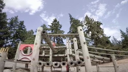 Drone Zips Through Abandoned Schoolyard