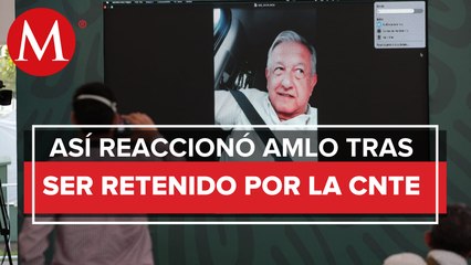 Por bloqueo de la CNTE, AMLO da mañanera desde su auto en Chiapas