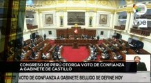 teleSUR Noticias 15:30 27-08: Congreso del Perú otorga voto de confianza