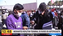 Cientos de inmigrantes ilegales colapsan el terminal de buses de Antofalombia - TVN